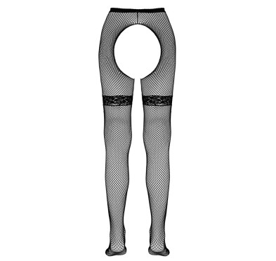 Cottelli LEGWEAR - Rajstopy Do Pończoch Kabaretki Czarne S/M